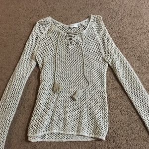 Crochet Lace-up Sweater